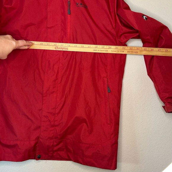Ski Jacket XS Red Water Resistant Outfitter Trading Vail Colorado Hood Full Zip - Picture 11 of 15